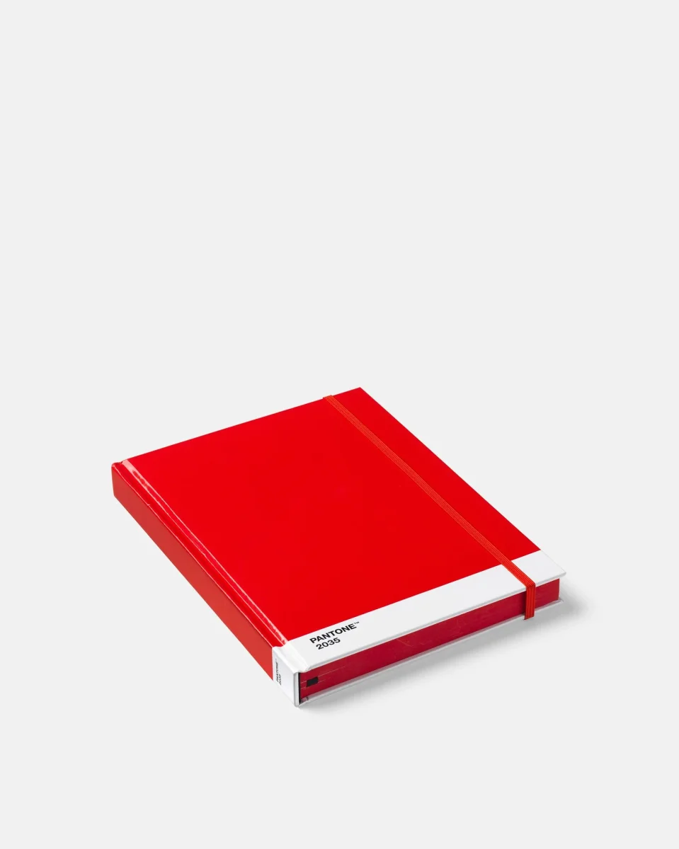 Red 18-1763 Large Dotted Notebook