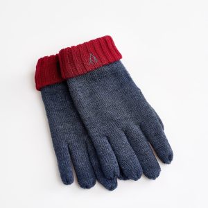 Denim & Red Colour Block Thinsulate Gloves