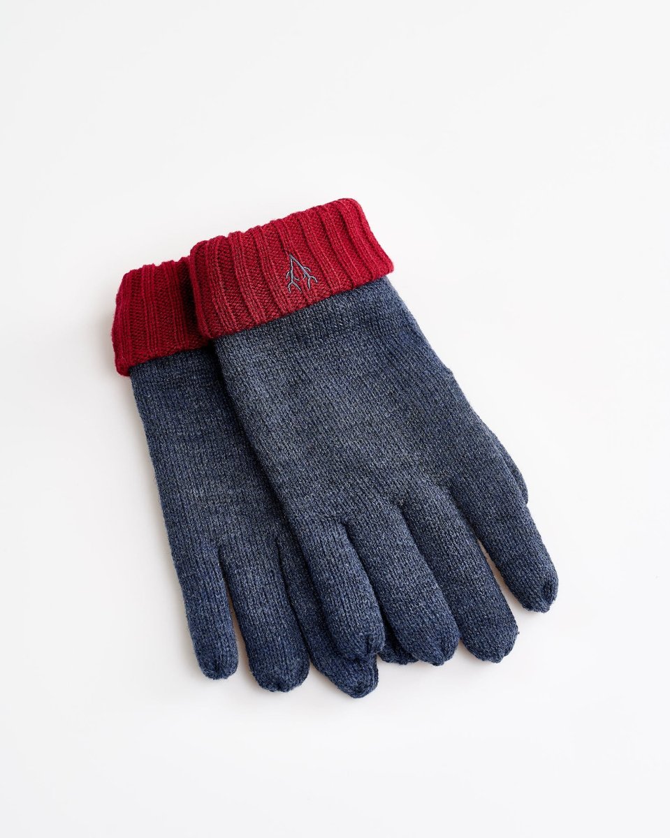 Denim & Red Colour Block Thinsulate Gloves