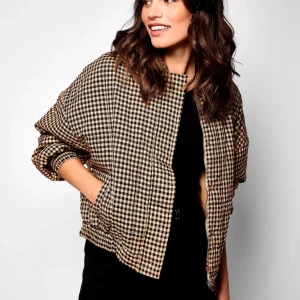 Black & White Gingham Padoue Bomber Jacket